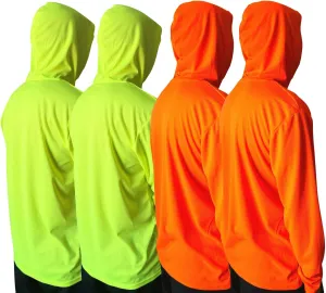Men UPF 50  Sun Protection Breathable T Shirt Long Sleeve Workout T-Shirts with Hood