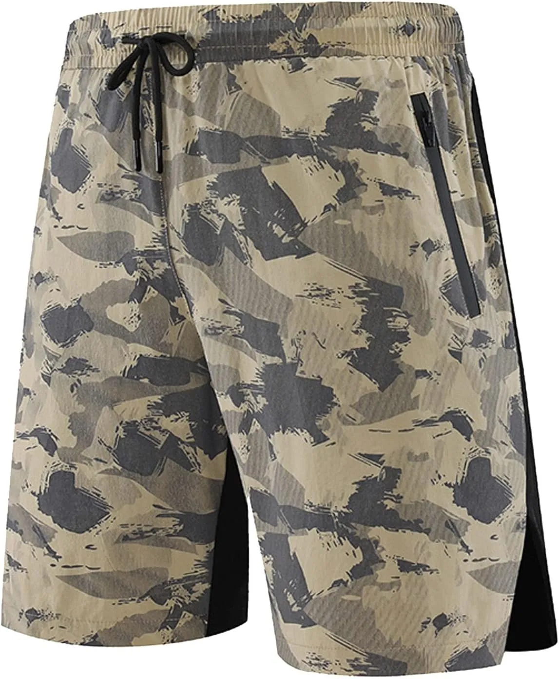 Men Workout Running Shorts Lightweight Gym Athletic Shorts for Men with Zipper Pockets Quick Dry Gym Workout Athletic Shorts