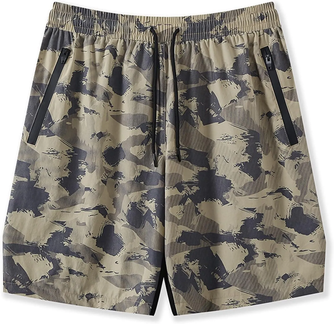 Men Workout Running Shorts Lightweight Gym Athletic Shorts for Men with Zipper Pockets Quick Dry Gym Workout Athletic Shorts