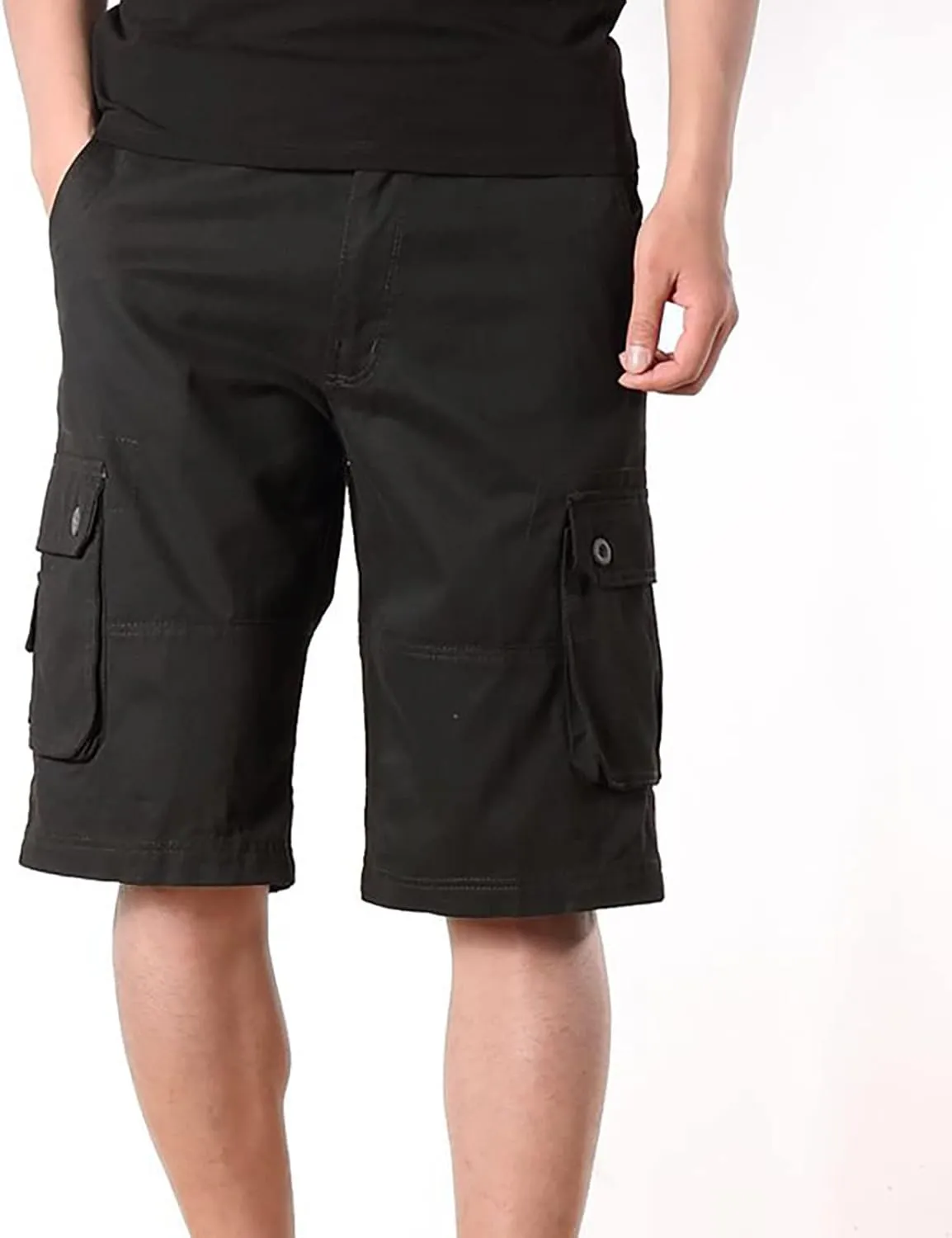 Men Workout Shorts Ultimate Comfort Linen Shorts with Pockets Causal Flat-Front Cargo Shorts Loose Tooling Shorts