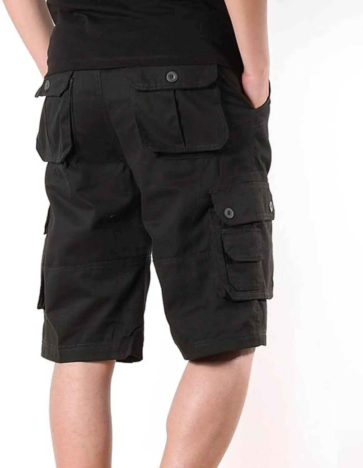 Men Workout Shorts Ultimate Comfort Linen Shorts with Pockets Causal Flat-Front Cargo Shorts Loose Tooling Shorts