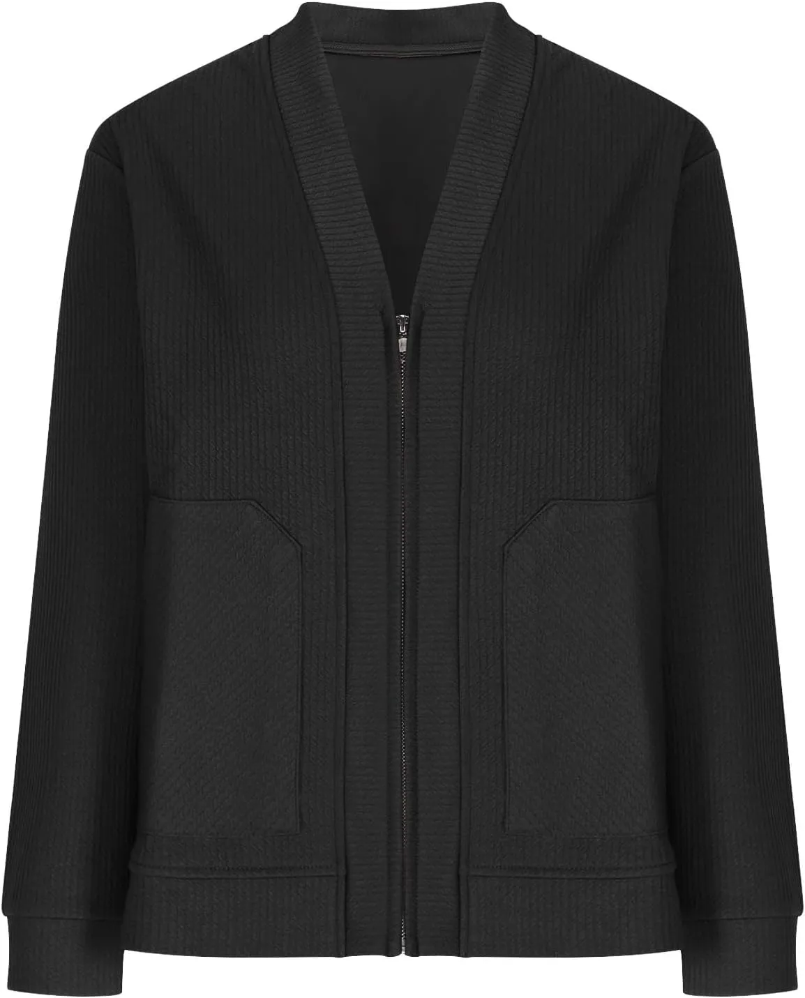 Men's 2024 Fall WinterCardigan Sweater Long Sleeve Casual V Neck Zip up Knitted Sweater V-Neck with Pockets