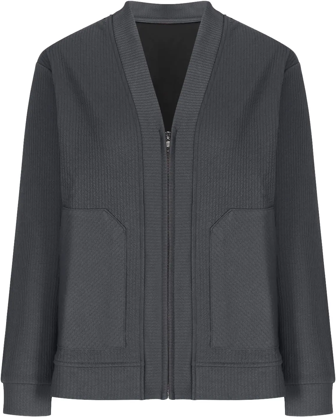 Men's 2024 Fall WinterCardigan Sweater Long Sleeve Casual V Neck Zip up Knitted Sweater V-Neck with Pockets