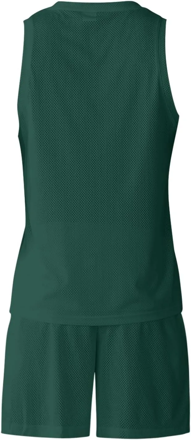 Men's 2025 Cool Summer Beach Outfits 2 Piece Breathable Sleeveless V Neck Shirts and Zipper Pockets Shorts Sets