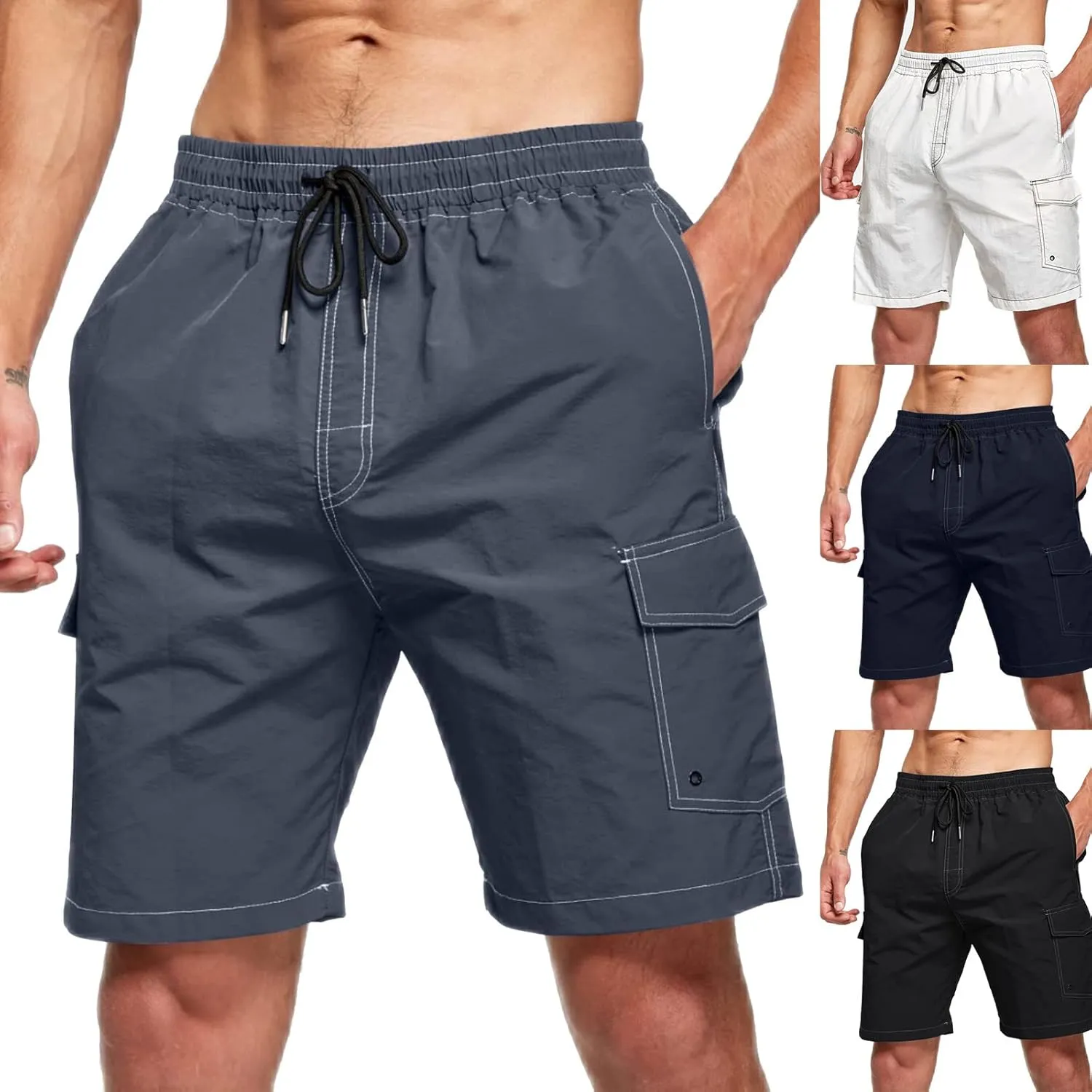 Mens Athletic Shorts Men's Hiking Cargo Shorts Quick Dry Lightweight Stretch Shorts for Men Outdoor Fishing Golf Shorts