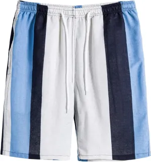 Mens Athletic Workout Shorts Straight Casual Cotton Elastic Waist Shorts Elastic Waist Lounge Shorts