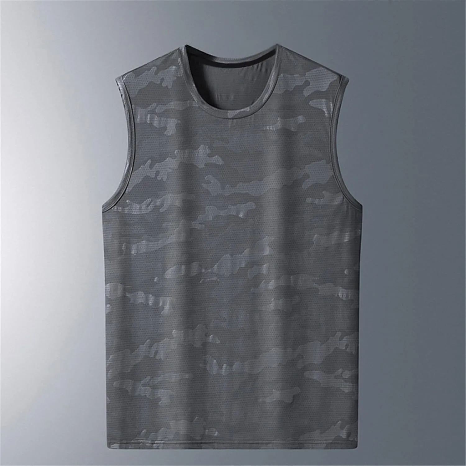 Men's Big and Tall Camo Print Tank Tops Quick Dry Breathable Summer Ice Silk Athletic Top Sleeveless Muscle Shirts