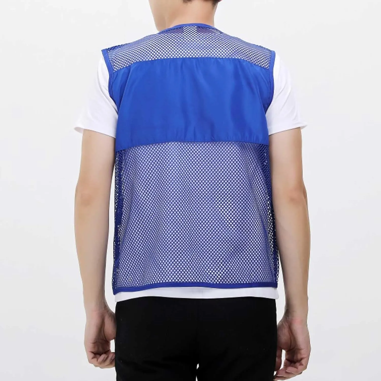 Mens Breathable Mesh Vest Jacket Summer Casual Lightweight Cycling Travel Zip Up Vests Outdoor Fishing Work Waistcoat