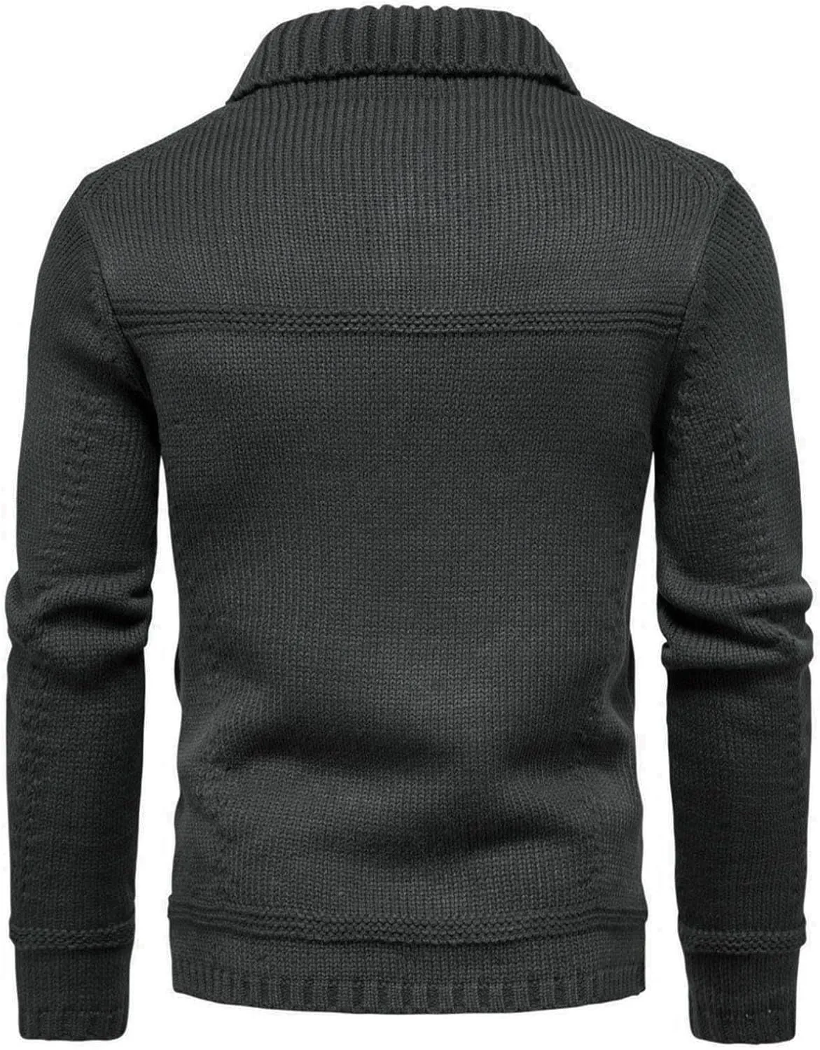 Mens Cable Cardigan Sweater Button Down Knit Sweater Turn Down Collar Sweater Vintage Long Sleeve Sweater