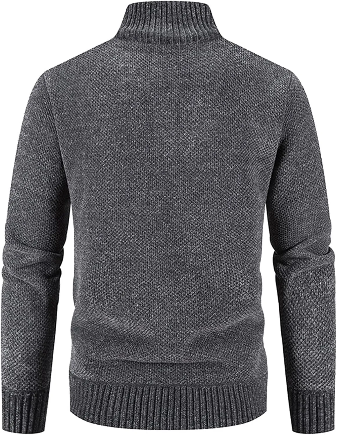 Mens Cardigan, Men's Full Zipper Cardigan Slim Fit Knitted Sweater Casual Stand Collar with Pockets