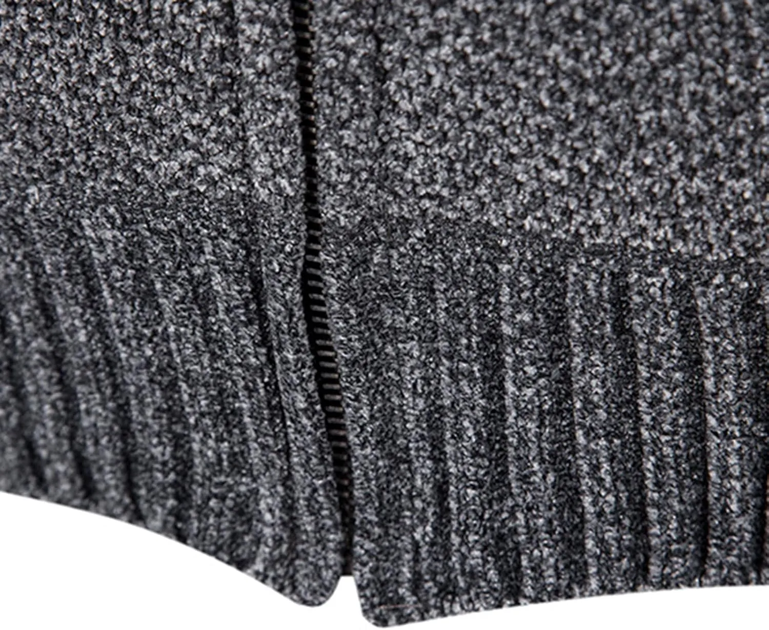 Mens Cardigan, Men's Full Zipper Cardigan Slim Fit Knitted Sweater Casual Stand Collar with Pockets