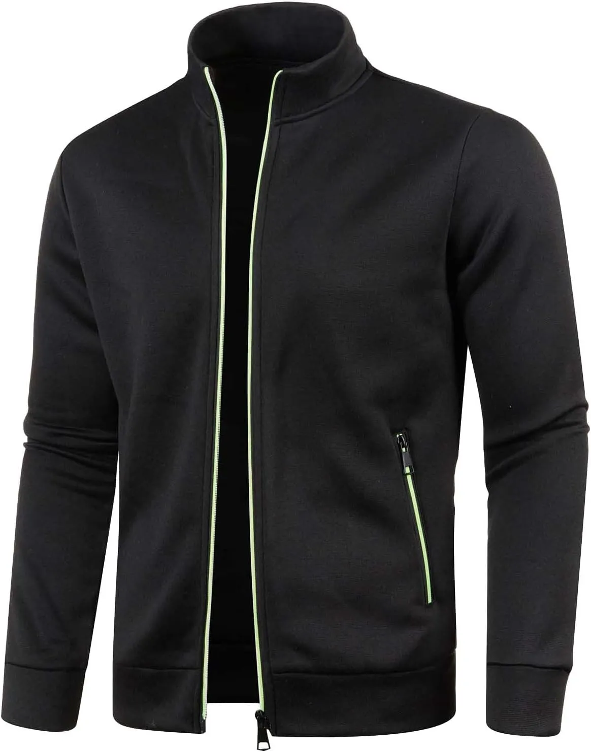 Mens Cardigan, Men's Sweaters Full Zip Slim Fit Thick Knitted Cardigan Casual Solid Sweaters Jacket with Pockets