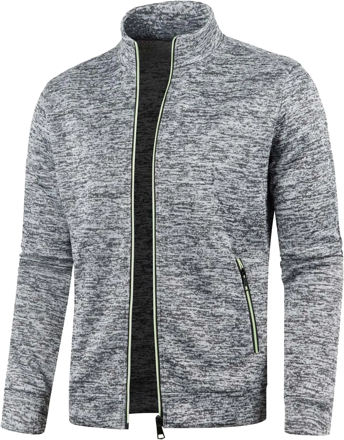 Mens Cardigan, Men's Sweaters Full Zip Slim Fit Thick Knitted Cardigan Casual Solid Sweaters Jacket with Pockets