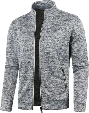 Mens Cardigan, Men's Sweaters Full Zip Slim Fit Thick Knitted Cardigan Casual Solid Sweaters Jacket with Pockets