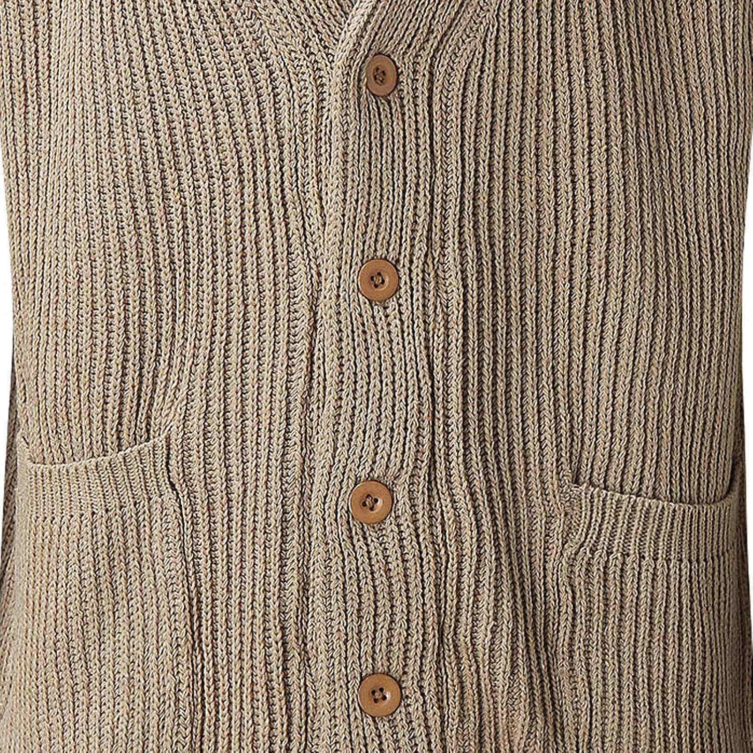 Mens Cardigan Sweater 100% Cotton Pockets Casual Slim Fit V-Neck Knitted Sweaters Long Sleeve Button Up Warm Sweaters