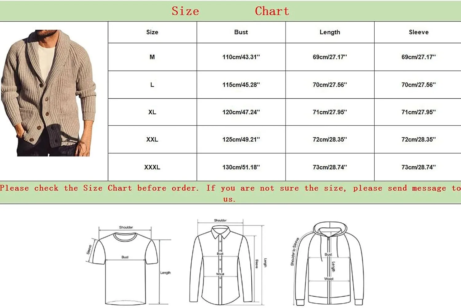 Mens Cardigan Sweater 100% Cotton Pockets Casual Slim Fit V-Neck Knitted Sweaters Long Sleeve Button Up Warm Sweaters