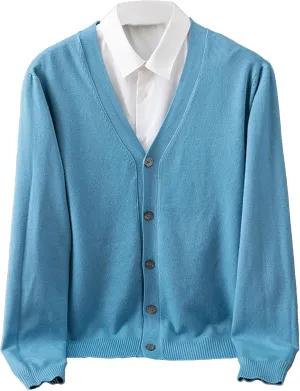 Men's Cardigan Sweaters Long Sleeve Cable Knit Cardigans Slim Fit Casual Button Down Ribbed Sweaters Outerwear