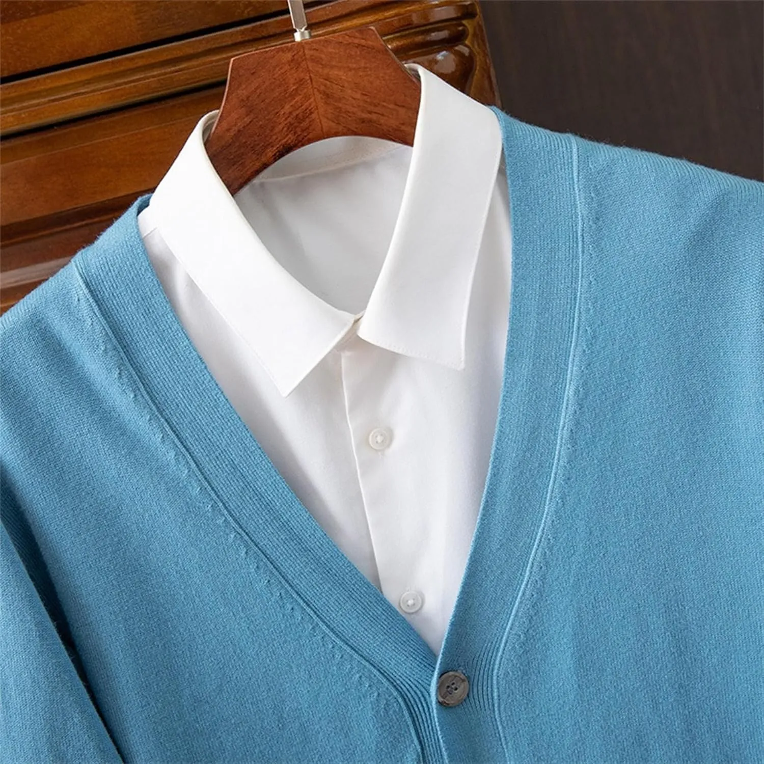 Men's Cardigan Sweaters Long Sleeve Cable Knit Cardigans Slim Fit Casual Button Down Ribbed Sweaters Outerwear