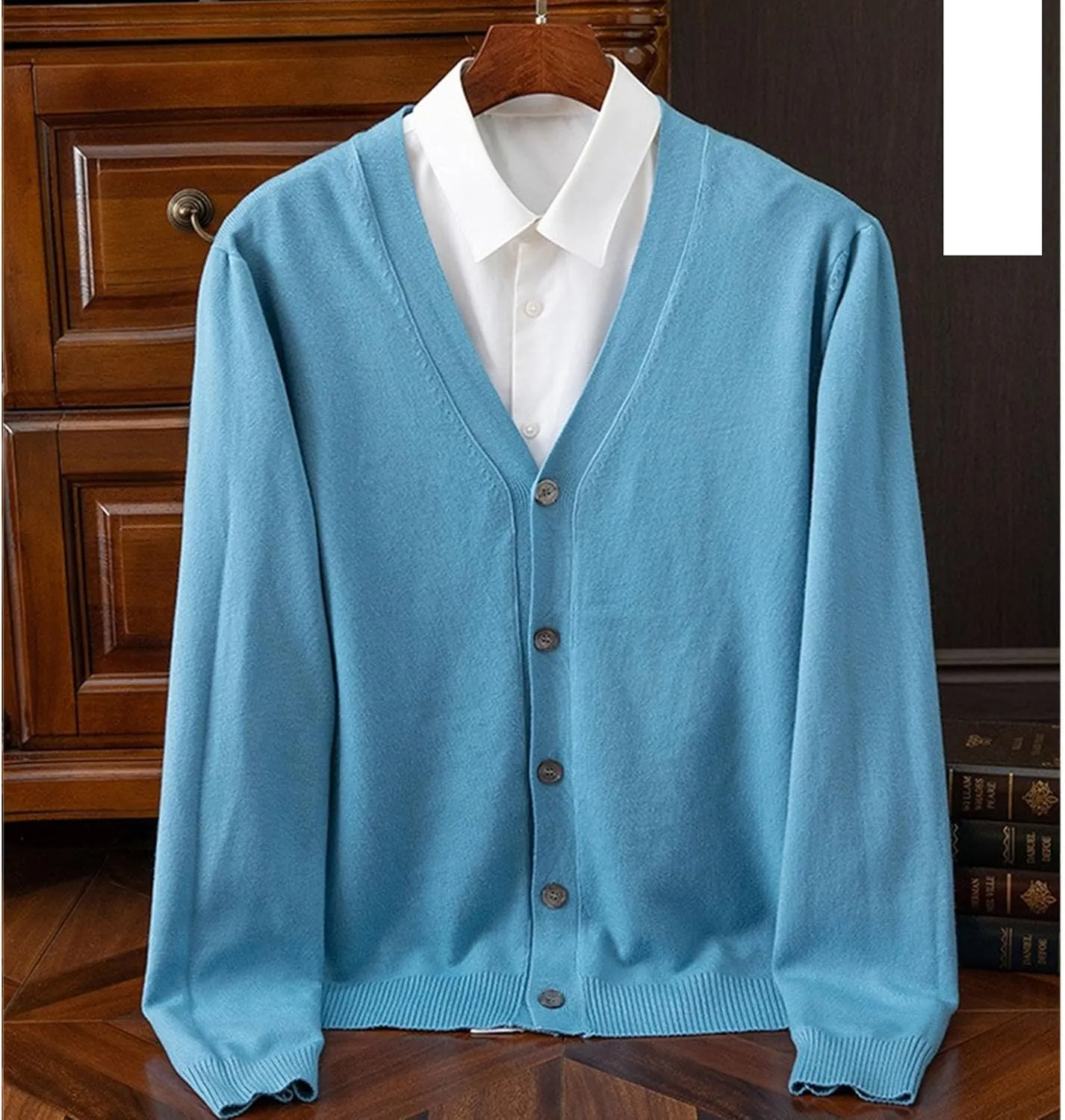 Men's Cardigan Sweaters Long Sleeve Cable Knit Cardigans Slim Fit Casual Button Down Ribbed Sweaters Outerwear