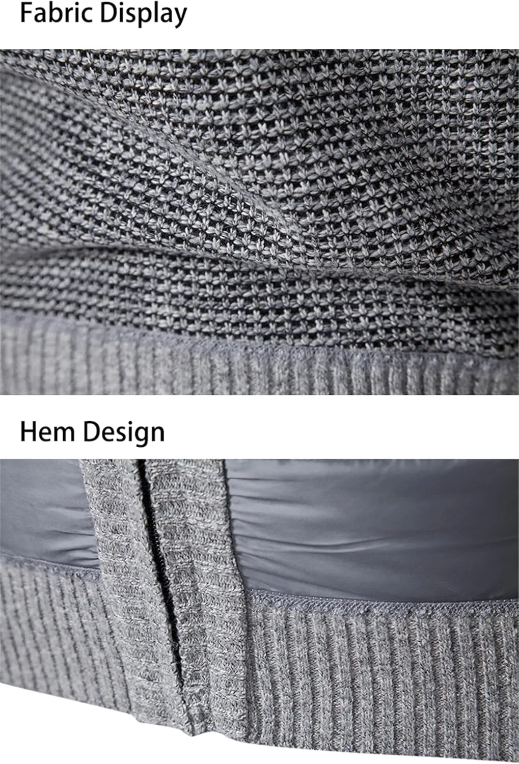 Men's Cardigan Sweaters Qiulted Puffer Jacket Casual Slim Fit Full Zip Sweaters Knitted Cardigan Jackets with Pockets