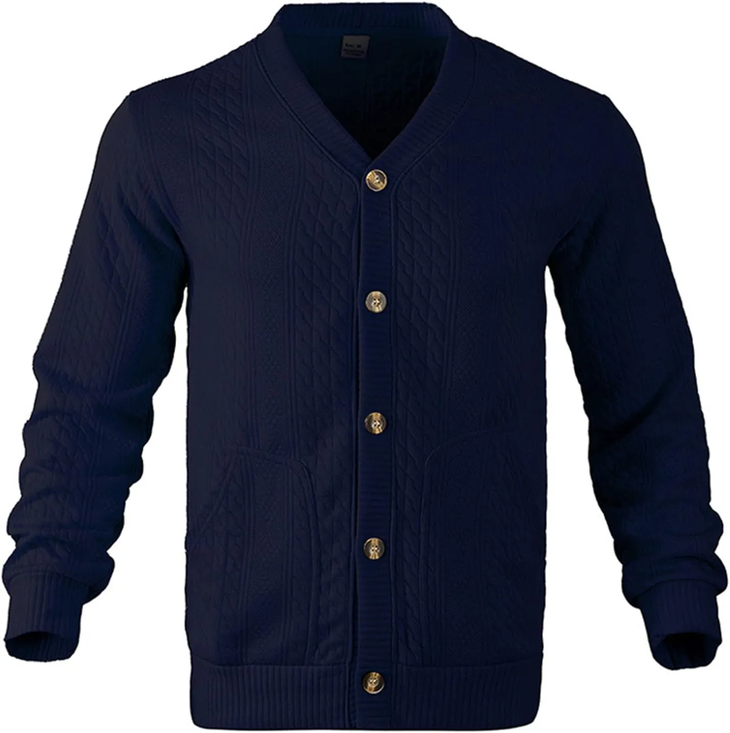 Men's Cardigan Sweaters V Neck Knitted Button Down Sweaters Solid Long Sleeve Outwear Slim Fit Warm Coat Clothes