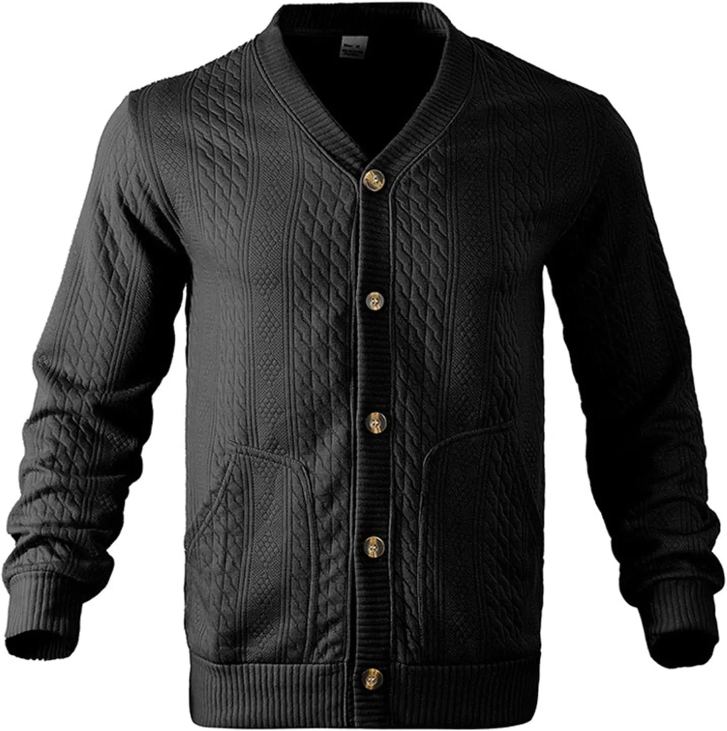 Men's Cardigan Sweaters V Neck Knitted Button Down Sweaters Solid Long Sleeve Outwear Slim Fit Warm Coat Clothes