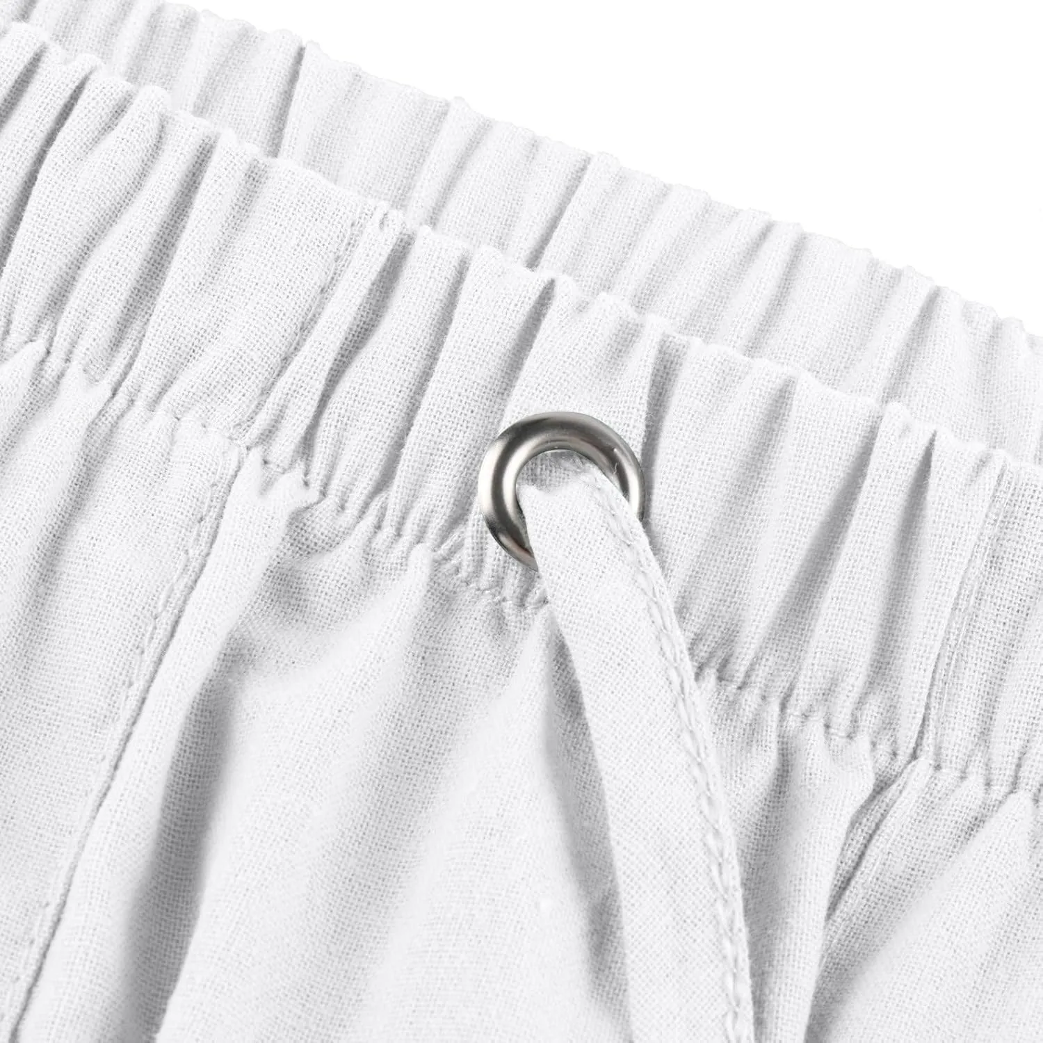 Men's Casual 7" Cotton Linen Shorts Drawstring Summer Beach Shorts with Pockets Shorts for Men Casual Summer