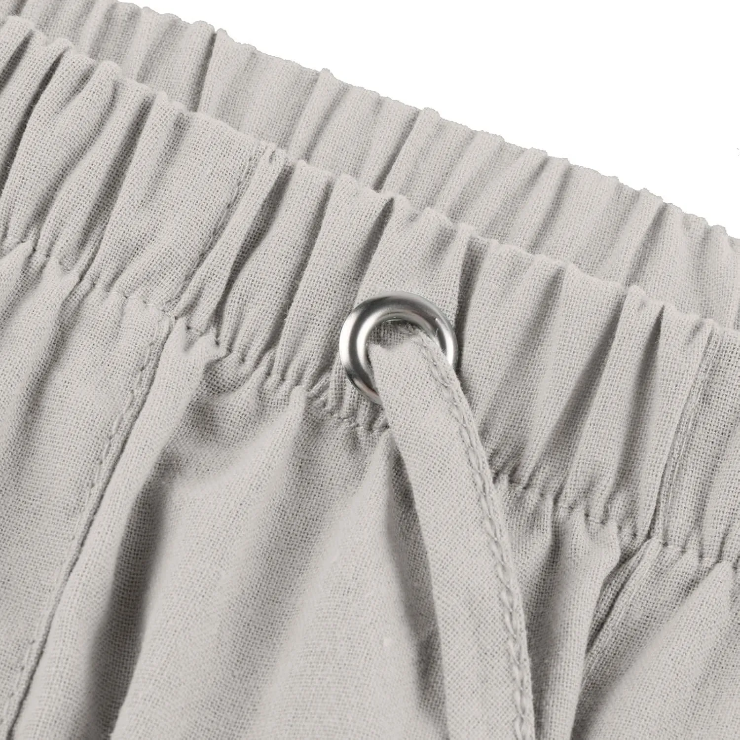 Men's Casual 7" Cotton Linen Shorts Drawstring Summer Beach Shorts with Pockets Shorts for Men Casual Summer