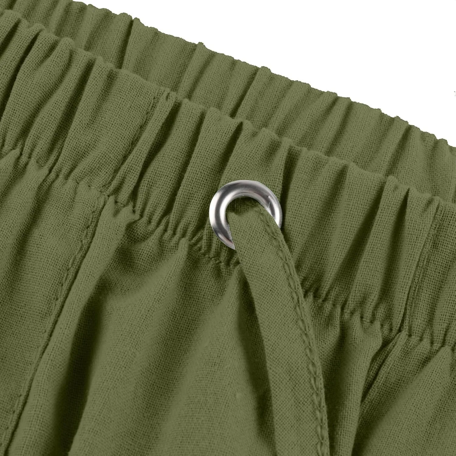 Men's Casual 7" Cotton Linen Shorts Drawstring Summer Beach Shorts with Pockets Shorts for Men Casual Summer
