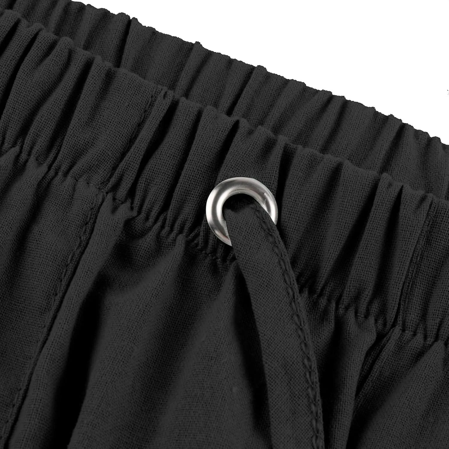 Men's Casual 7" Cotton Linen Shorts Drawstring Summer Beach Shorts with Pockets Shorts for Men Casual Summer