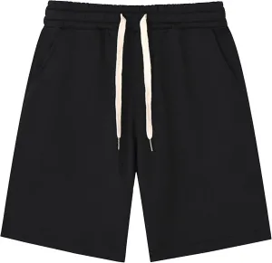Men's Casual Cotton Shorts Drawstring Elastic Waist Jogger Shorts Athletic Workout Lounge Shorts with Pockets