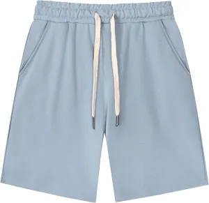 Men's Casual Cotton Shorts Drawstring Elastic Waist Jogger Shorts Athletic Workout Lounge Shorts with Pockets