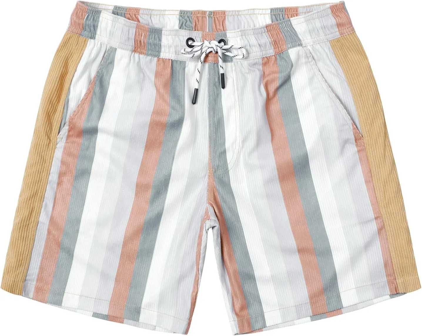 Men's Casual Drawstring Corduroy Shorts Elastic Waist Summer Shorts with Pocket
