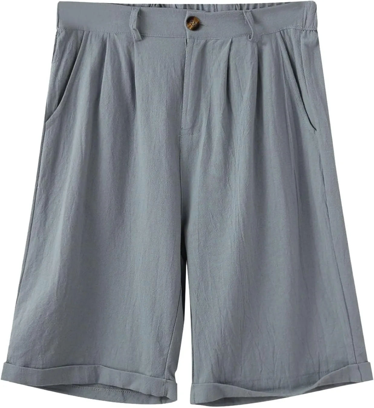Men's Casual Shorts Lightweight Linen Short Pant Summer Hawaiian Beach Shorts Outdoor Workout Shorts
