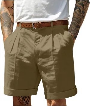 Men's Casual Shorts Lightweight Linen Short Pant Summer Hawaiian Beach Shorts Outdoor Workout Shorts