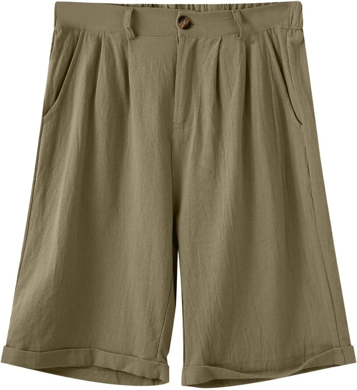 Men's Casual Shorts Lightweight Linen Short Pant Summer Hawaiian Beach Shorts Outdoor Workout Shorts