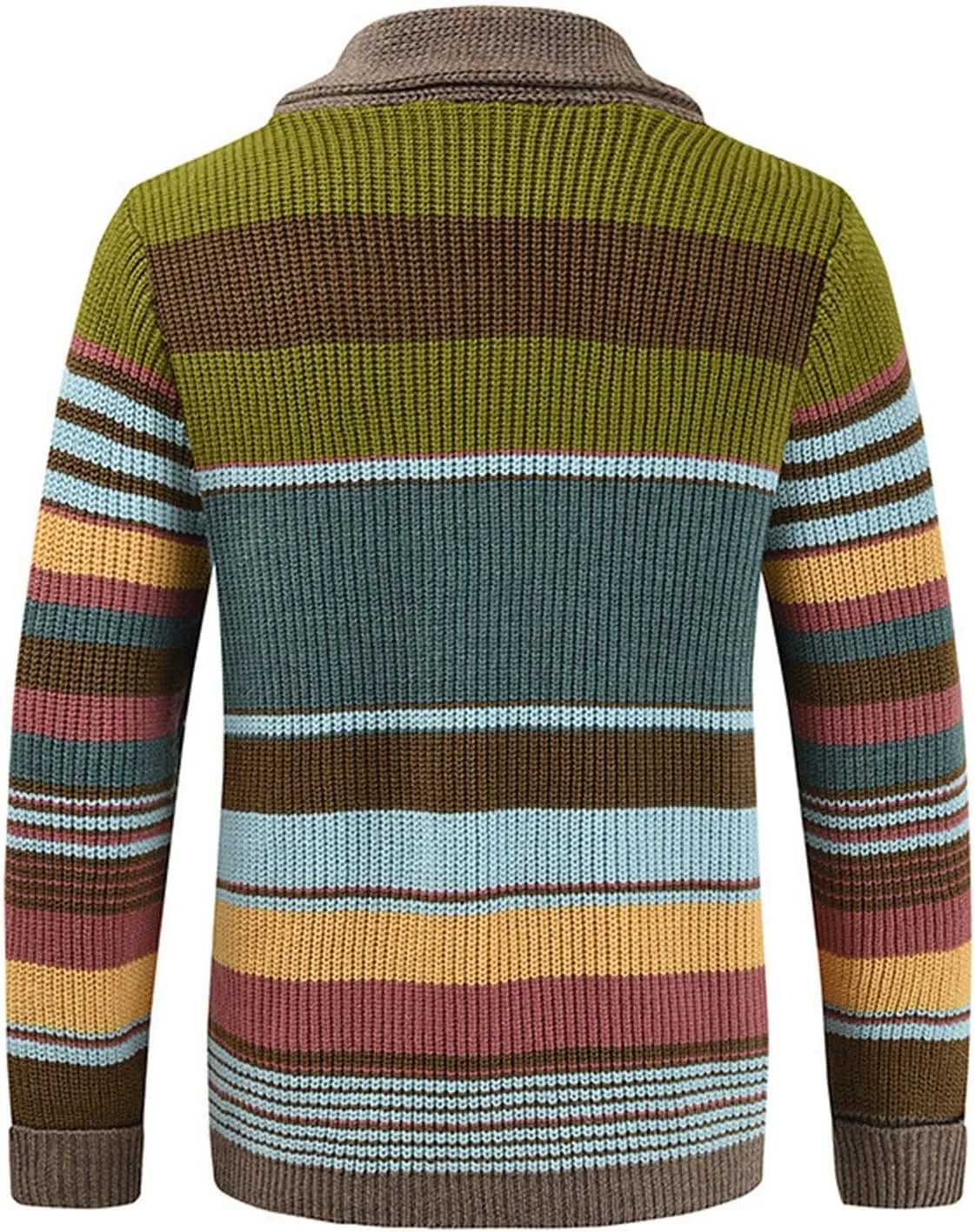 Men's Colorful Cardigan Sweaters Cable Knit Shawl Collar Button Down Casual Sweaters Winter Jackets Coats Outerwear