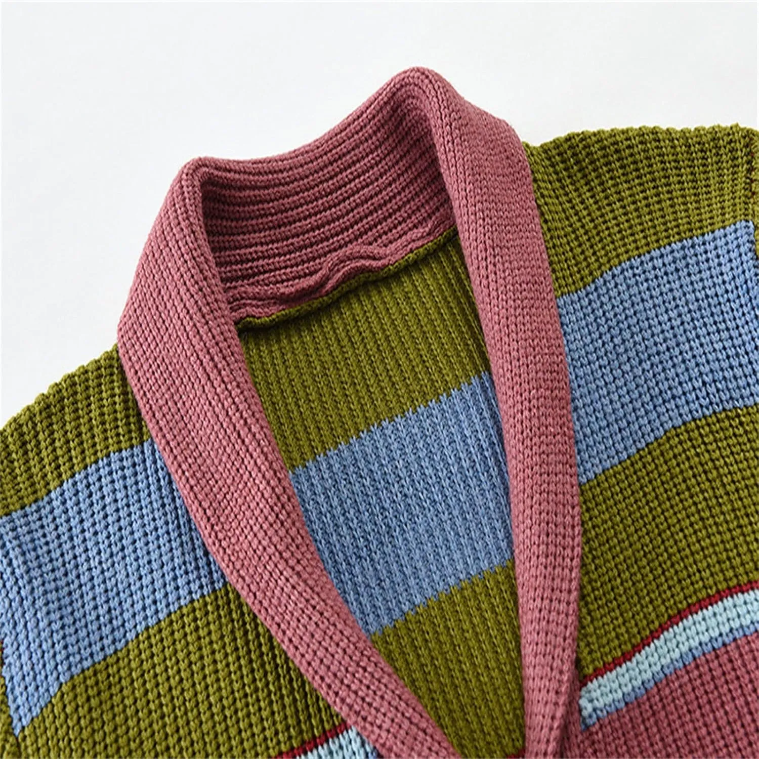 Men's Colorful Cardigan Sweaters Cable Knit Shawl Collar Button Down Casual Sweaters Winter Jackets Coats Outerwear