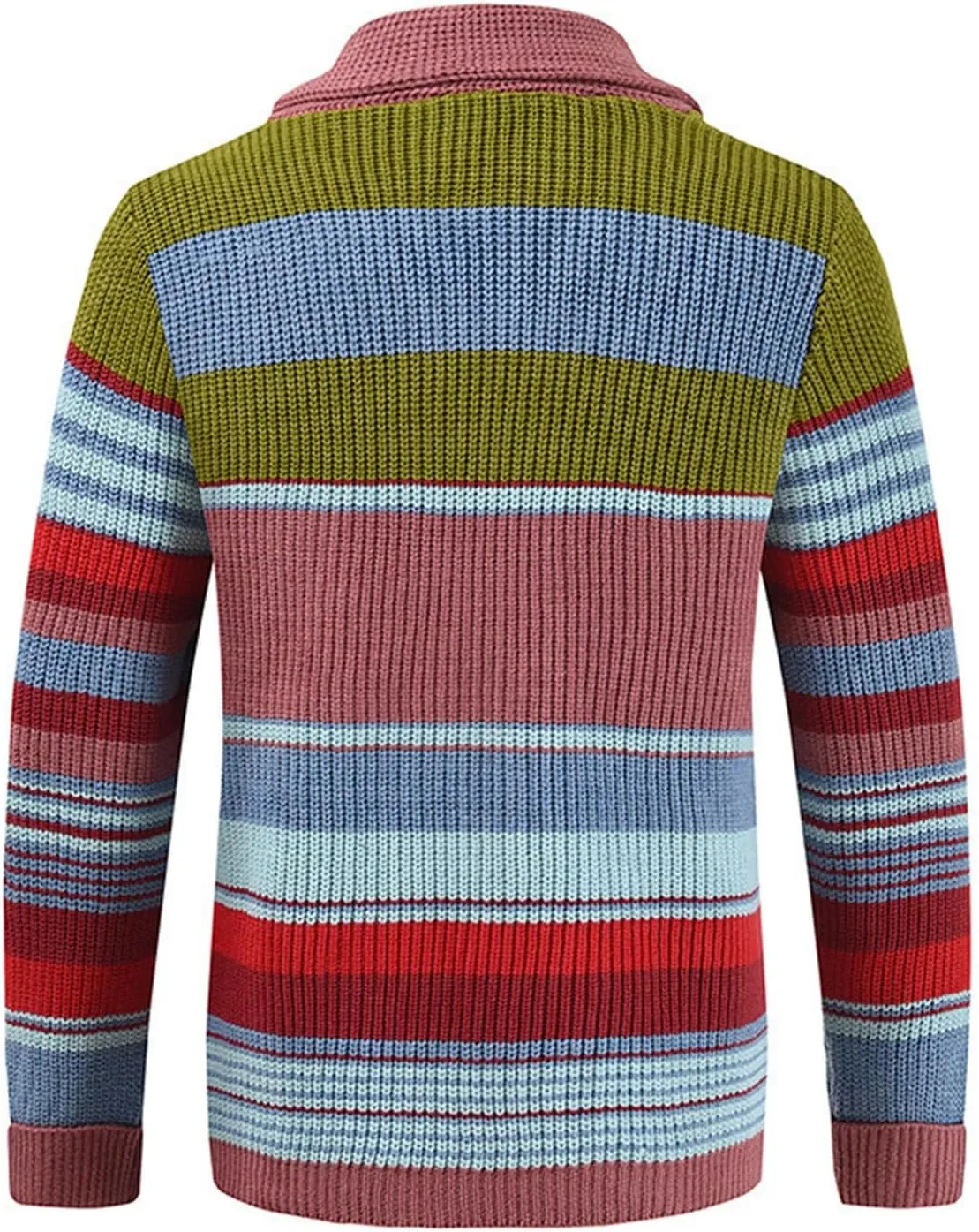 Men's Colorful Cardigan Sweaters Cable Knit Shawl Collar Button Down Casual Sweaters Winter Jackets Coats Outerwear