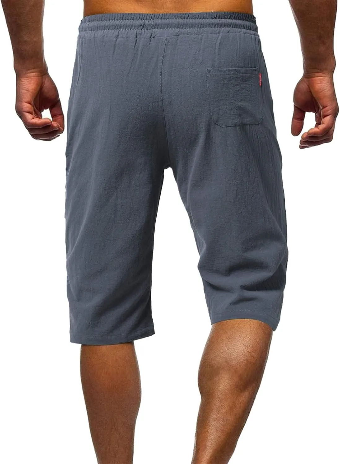 Mens Cotton Shorts Elastic Waist Drawstring Lightweight Shorts Workout Gym Yoga Shorts Summer Beach Vacation Shorts