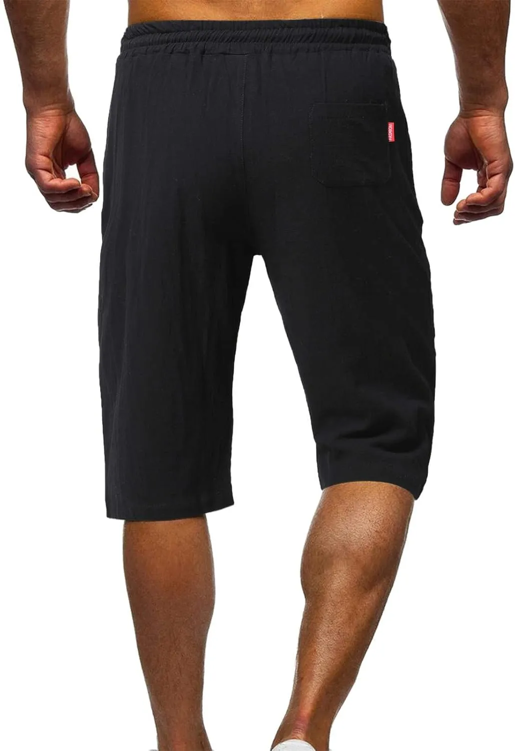 Mens Cotton Shorts Elastic Waist Drawstring Lightweight Shorts Workout Gym Yoga Shorts Summer Beach Vacation Shorts