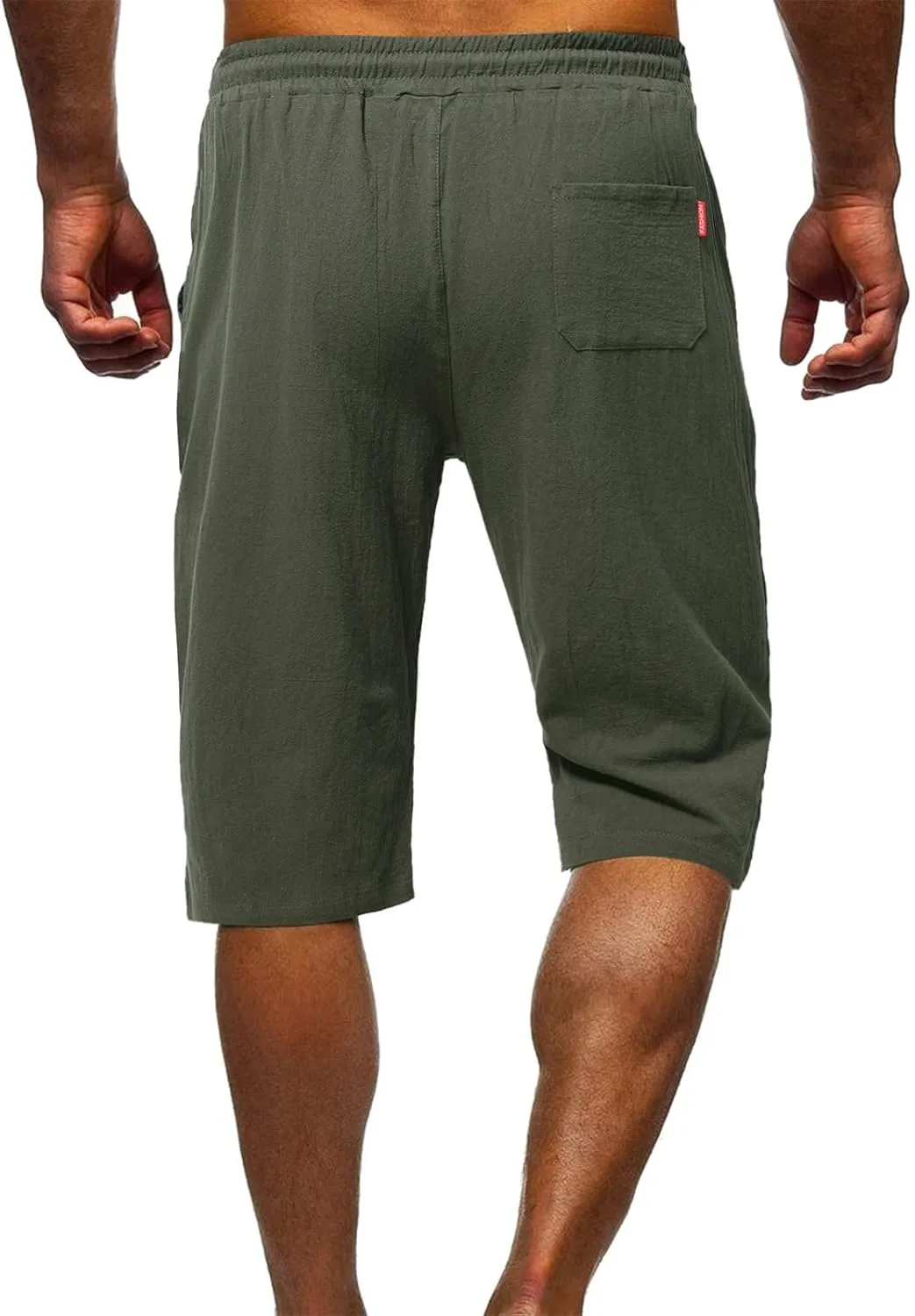 Mens Cotton Shorts Elastic Waist Drawstring Lightweight Shorts Workout Gym Yoga Shorts Summer Beach Vacation Shorts