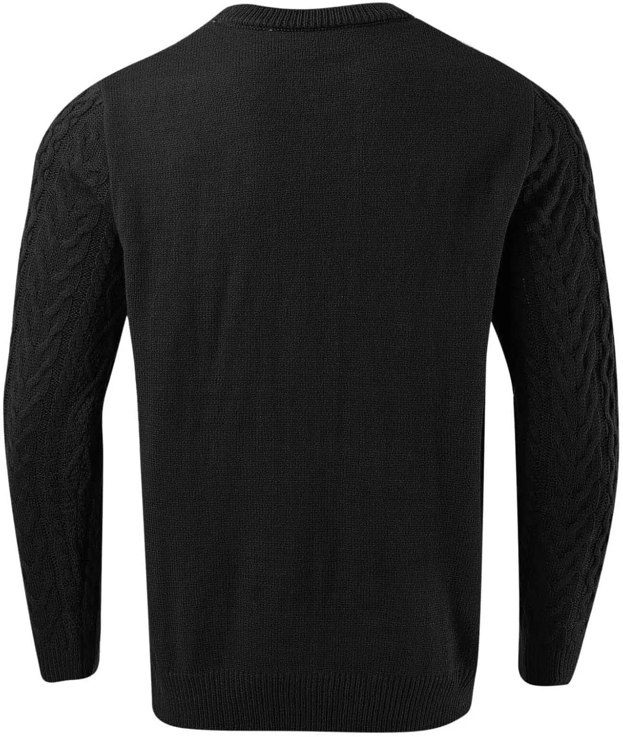 Men's Crewneck Pullover Sweater Chunky Cable Knit Sweater Classic Casual Sweaters Textured Sweater Tops