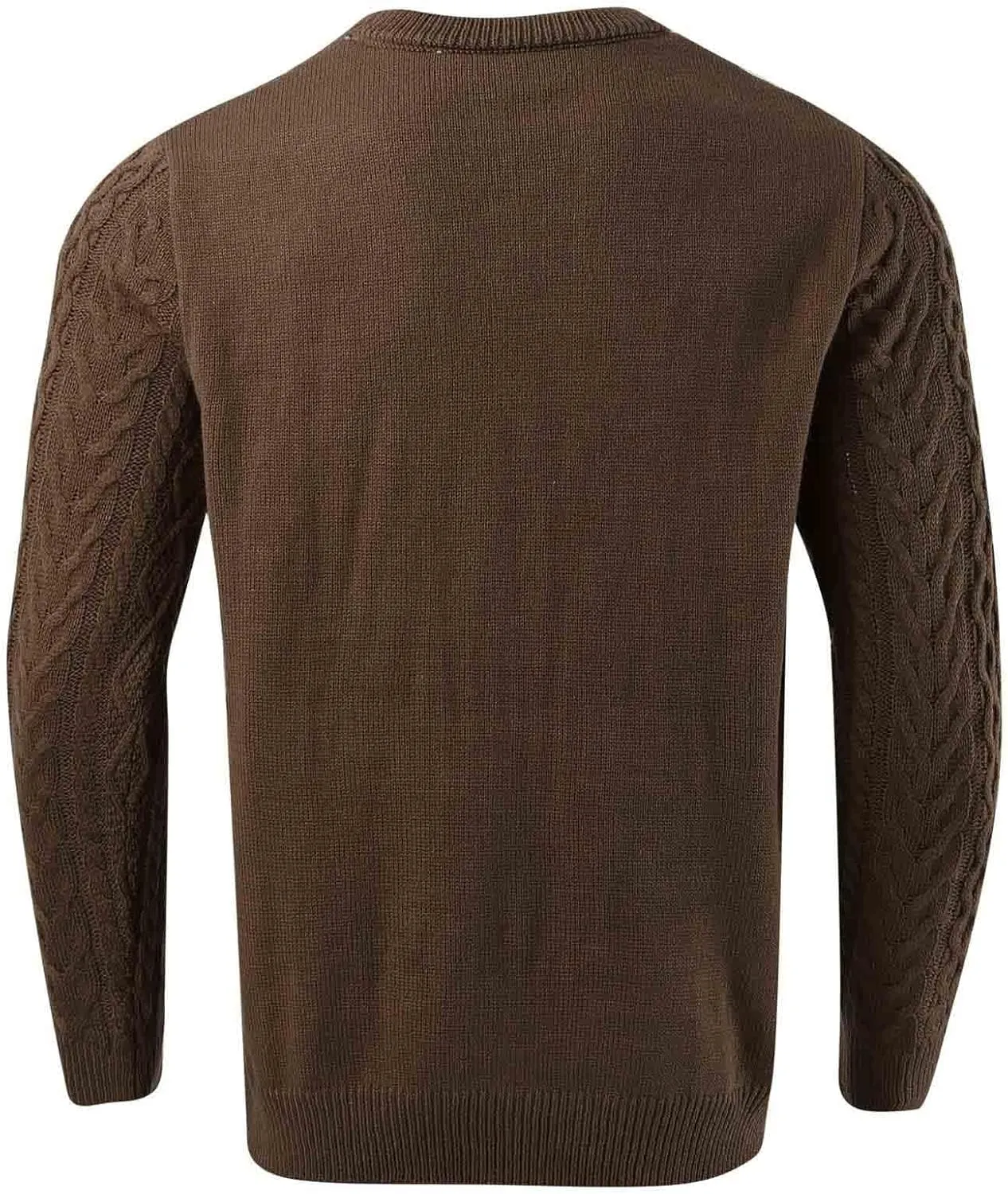 Men's Crewneck Pullover Sweater Chunky Cable Knit Sweater Classic Casual Sweaters Textured Sweater Tops