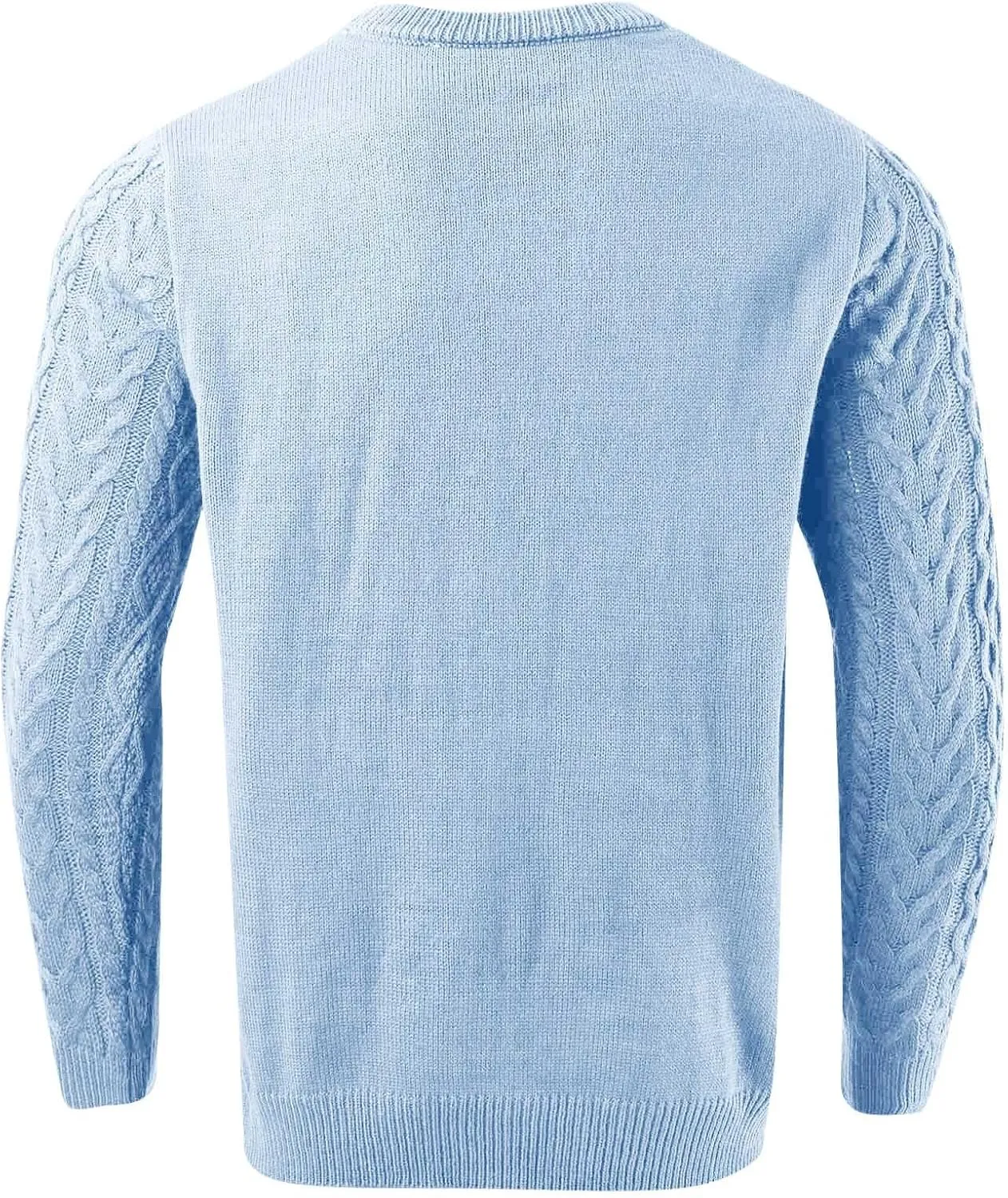 Men's Crewneck Pullover Sweater Chunky Cable Knit Sweater Classic Casual Sweaters Textured Sweater Tops