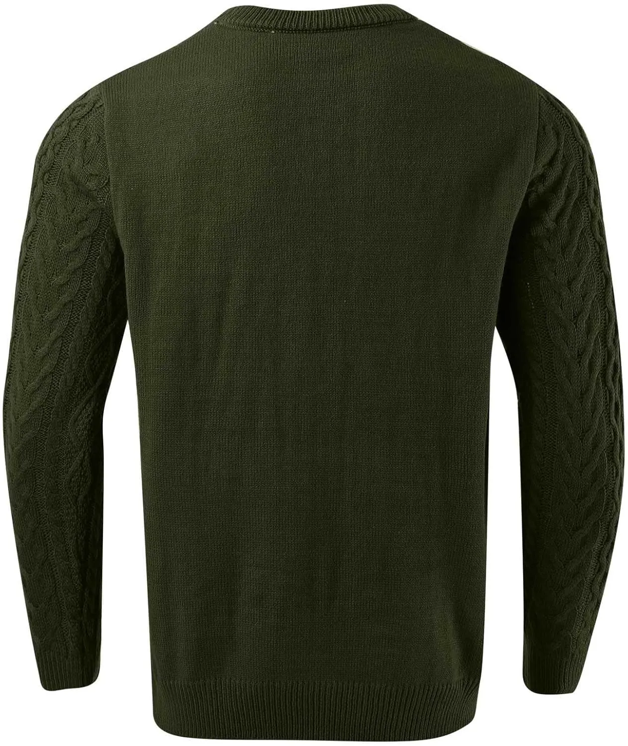 Men's Crewneck Pullover Sweater Chunky Cable Knit Sweater Classic Casual Sweaters Textured Sweater Tops