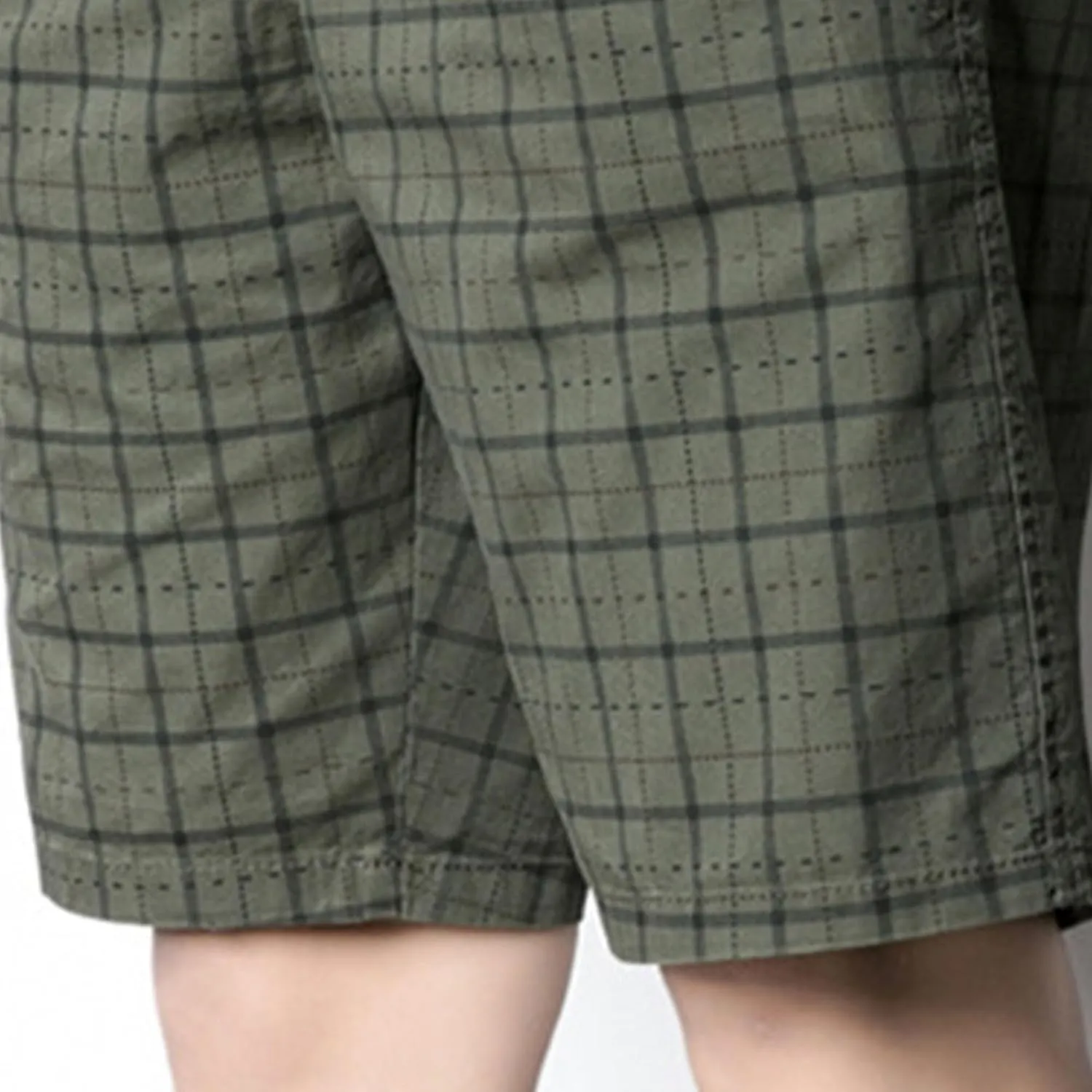 Men's Fashion Checked Zipper Pockets Shorts Cotton Lounge Plaid Jogger Shorts Flat Front Casual Shorts Pants