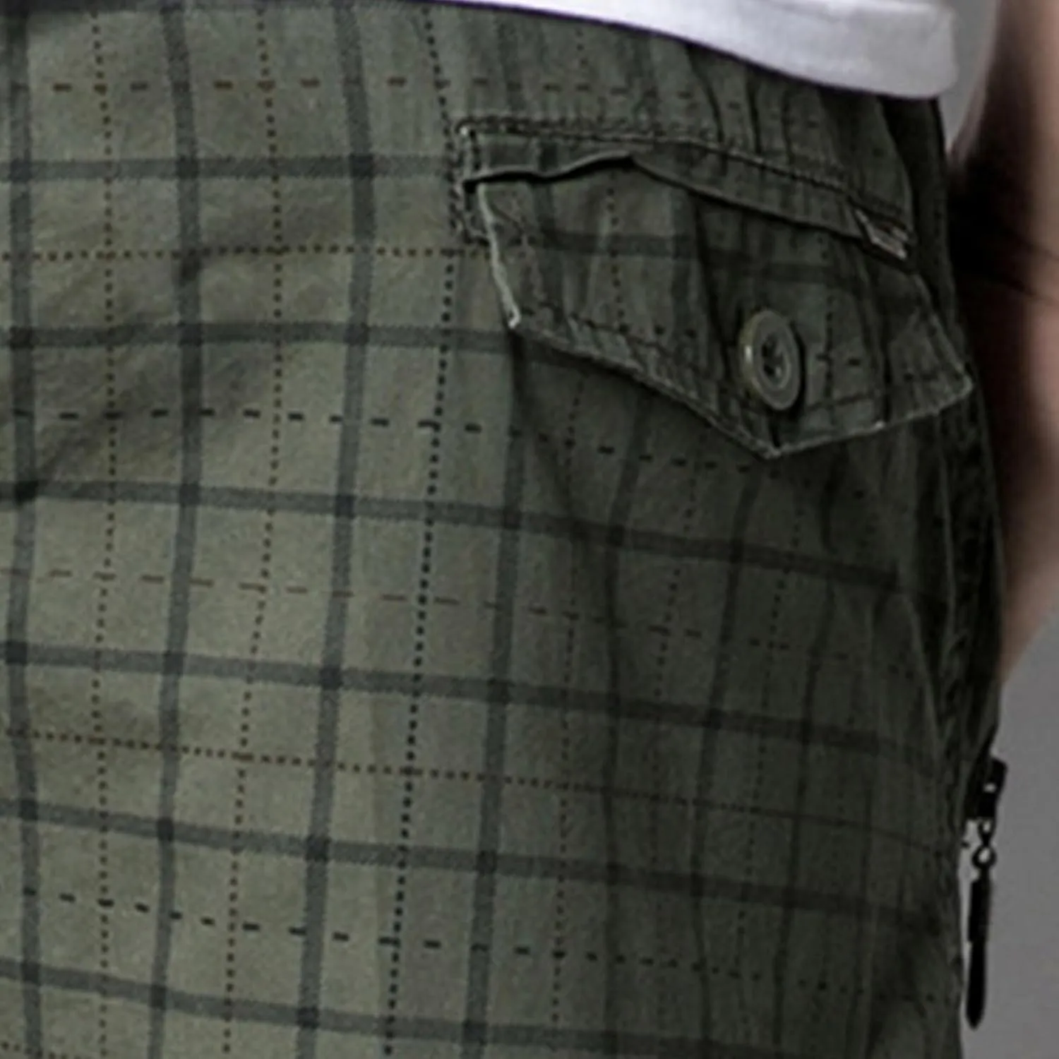 Men's Fashion Checked Zipper Pockets Shorts Cotton Lounge Plaid Jogger Shorts Flat Front Casual Shorts Pants