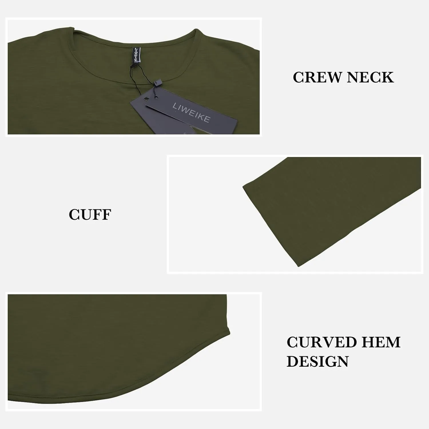 Mens Hipster Hip Hop Longline Crewneck T-Shirt