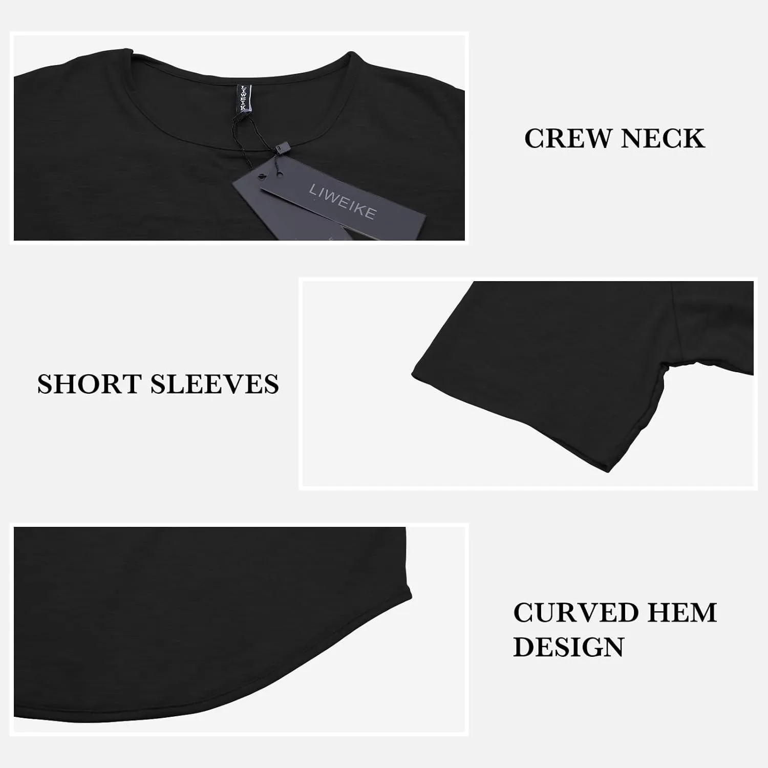 Mens Hipster Hip Hop Longline Crewneck T-Shirt